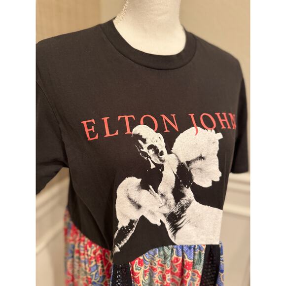 NWT Upcycled Elton John Jersey Knit Graphic Dress Size M | SAME DAY SHIP - Picture 2 of 5